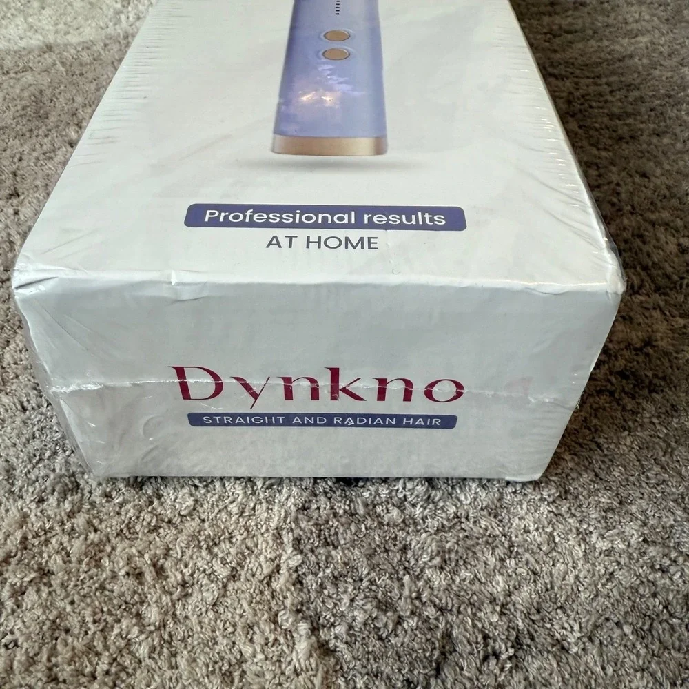 Dynkno‎ Hair Straightener Brush Purple Fast 30s Heating Anti-Scald Straight Curl